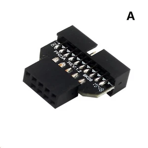 Front Panel Plug Connector USB3.0 19-pin To USB2.0 9-Pin Adapter For Mainboard - Zdjęcie 1 z 14