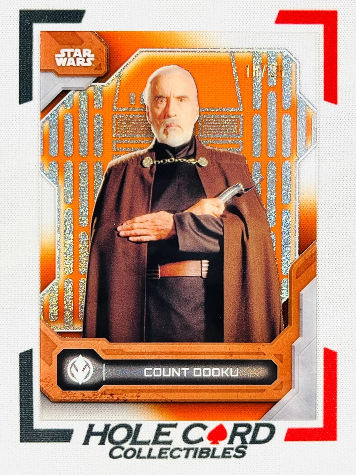 COUNT DOOKU 2024 Topps Star Wars High Tek #25 Orange Magma Diffractor 18/25 丶 - Image 1 of 3