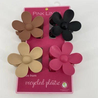 Розовый льняной набор из 4 цветок заколки для волос — совершенно новый!! - Изображение 1 из 2