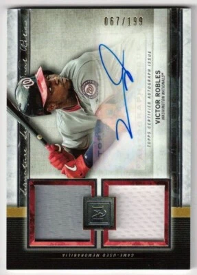 2020 Topps Museum Collection Victor Robles Dual Patch Auto /199 (Corner Issue) - Image 1 of 2