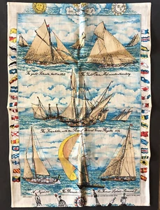 Toalla de té de tela para yates veleros regata hecha en Irlanda tejido náutico Ulster - Imagen 1 de 6