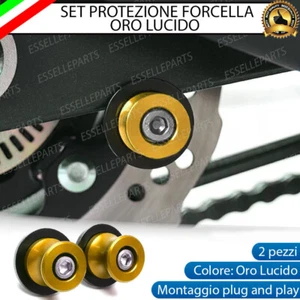 SET 2 NOTTOLINI PROTEZIONE FORCELLA IN ACCIAIO COLOR ORO LUCIDO KAWASAKI Z900 - Foto 1 di 9