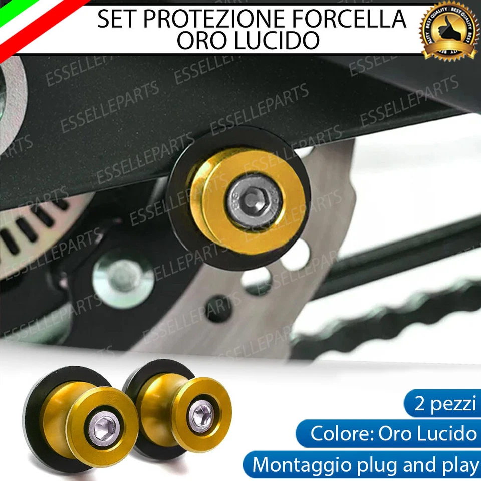 SET 2 NOTTOLINI PROTEZIONE FORCELLA IN ACCIAIO COLOR ORO PER KAWASAKI Z650 2020 - Immagine 1 di 4