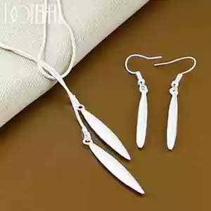 DOTEFFIL 925 Sterling Silver Sword Snake Chain Necklace Earring Wedding Jewelry - Picture 1 of 6