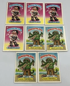 Lot of 8 1986 Garbage Pail Kids Cards 100 a/b & 135 a/b Rock E Horror Marty Gas - Picture 1 of 2