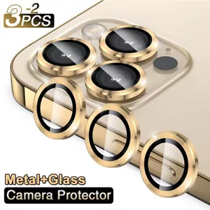 For iPhone 16 15 14 13 Pro Max Metal Cover Camera Lens Protector Tempered Glass - Picture 1 of 20