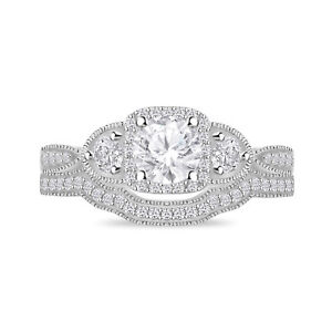 14K White Gold Over 1.70Ct Diamond Pear Shape Engagement Wedding Bridal Ring Set
