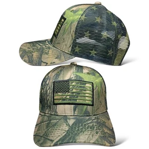 USA Flag Embroidered Camo Baseball Cap, Snapback, Outdoor, Sport Hat - Picture 1 of 6
