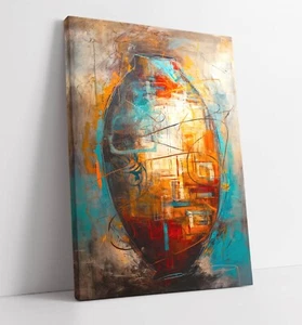 EXPRESSIONIST CUBIST POT -DEEP FRAMED CANVAS WALL ART PICTURE PRINT - Picture 1 of 2