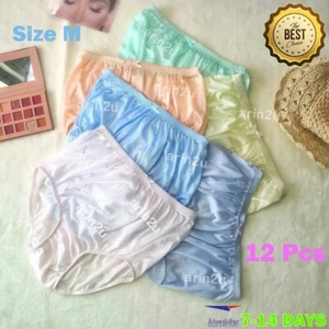 12 Pack Women Men High Waisted Underwear Classic Nylon Silky Panties Size M Full - Picture 1 of 8