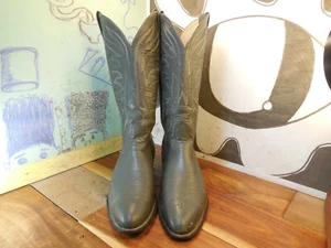 Nocona Gray Leather Boots Men's 8.5D #4504 Made in USA - Picture 1 of 10