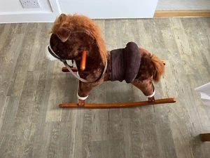 Plush Ride On Walking Horse Toy - Brown - Picture 1 of 3