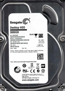 ST3000DM001,  1ER166-570,  CC41,  WU,  W500  SEAGATE SATA 3TB 14442 - Picture 1 of 1