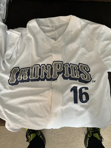 LEHIGH VALLEY IRONPIGS PHILLIES SGA WHITE #16 JERSEY, SIZE Junior XL NIB Cover