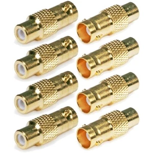 8x BNC Female to RCA Female Video Adapter Connector Converter Gold Plated CCTV - Picture 1 of 3