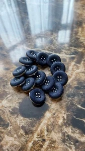 Navy Blue Fabric Covered Shank Buttons Approx 18 mm in size - Picture 1 of 4