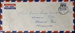 (SGP-201) SINGAPORE 1950 Airmail envelope posted to England with stamp SG 12 - Picture 1 of 2