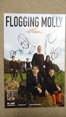 Flogging Molly Signed Autographed FLOAT PROMOTIONAL 2-SIDED 11x17 Poster - Image 1 of 4