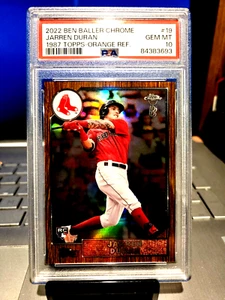 Ben Baller 2022 cromo #11/25 Jarren Duran 1987 Topps-naranja ref. #19 Gem Mt. 10 - Imagen 1 de 9