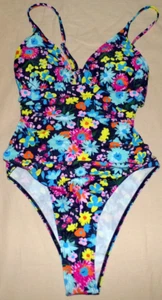 Aolro Womens Swimsuit Size Large One Piece V Neck Cutout Cross Back Cheeky High - Picture 1 of 11