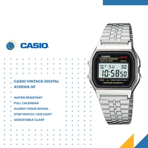 GENUINE Casio A159WA-N1 Unisex Vintage Digital Watch Stainless Steel Japan Made - Picture 1 of 25