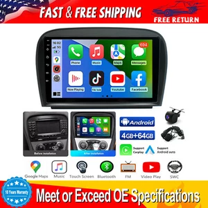 Android 13 Carplay Car Stereo Radio For Mercedes Benz SL R230 SL350 SL500 SL300 - Picture 1 of 20