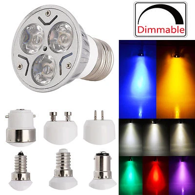 Dimmable ES E27 SES E14 GU10 BC B22 3W LED Spot Lights Bulbs White Lamp Bright  - Image 1 of 4