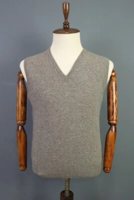 Chaleco Suéter Boggi Milano Marrón Lana Cuello en V Tejido Talla M Foto 1 de 4