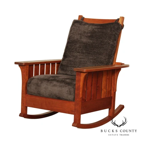 Warren Hile Studio Mission Style Cherry Reclining Rocker Cover
