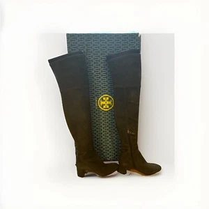 Tory Burch Laila Suede Over The Knee Boots NEW Size 6 Boxwood color - Picture 1 of 13