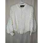 Vintage 1980s Rochelle Bubble Popcorn Puff Knit Granny Cottage Sweater Jacket M