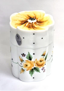 Fenton weißes Milchglas HP gelbe Rosen Schmuckschatulle Arist signiert D Kaplinger - Bild 1 von 6