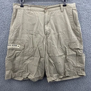 POLO USA ASSN. Pantaloncini cargo uomo taglia 36 beige/cachi 100% cotone - Foto 1 di 8