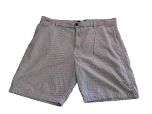 Chaps Blue Striped Chino Shorts Men's Size 42 Flat Front ,White Sports - Picture 1 of 8
