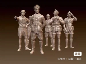 3D Printed 1/72/48 WWII African Rommel 6-Person Group Finished Model NEW - Picture 1 of 1