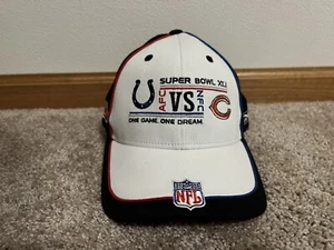 Super Bowl XLI One Game One Dream Reebok Ball Cap Hat Colts Bears 2007 White - Picture 1 of 6
