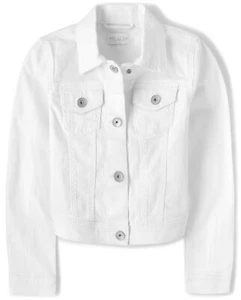 Girls' Basic Jacket White Denim Small 5/6 - Picture 1 of 3