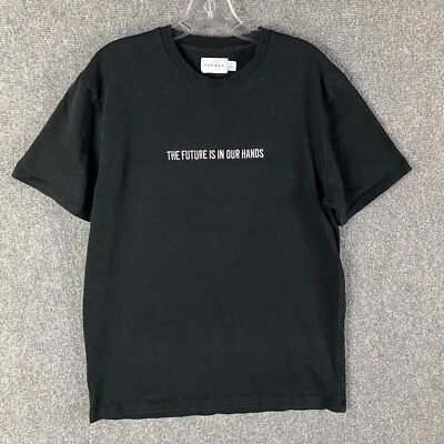 Camisa Topman masculina média preta manga curta casual 100% algodão desbotamento - Imagem 1 de 4