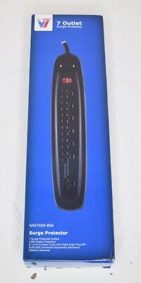 Brand New V7 SA0706B-8N6 7-Outlet Surge Protector Power Strip - Image 1 of 2