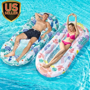 Pool Floats Lounger, 2 Pack Inflatable Pool Floats Adult Size, Water Hammock ... - Picture 1 of 1