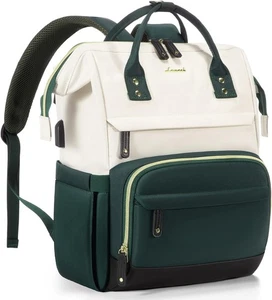 LOVEVOOK Laptop Backpack for Women, 15.6 Inch INCH, White-green-black - Photo 1/6