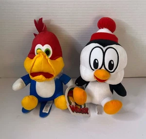 Lotto peluche Woody Woodpecker & Chilly Willy cartone animato 8” fabbrica di giocattoli con etichette 2019 - Foto 1 di 2