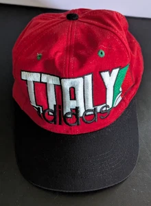 Vintage 1990s Adidas Italy National Soccer Football Team Adidas Snapback Hat - Picture 1 of 9