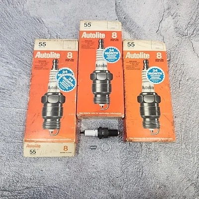 24x Bujías Autolite 55 Para AMC Chrysler Triumph Resistencia Cobre De Colección Nuevo de Lote Antiguo Foto 1 de 4