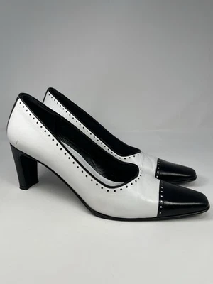 "Zapatos de salón Amalfi para mujer Nordstrom 9,5 N de cuero negro blanco tacón de 2,75""" Foto 1 de 4