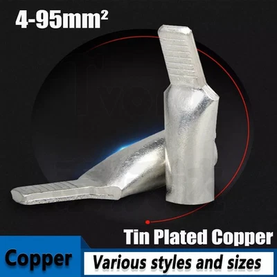 Tube Flat Pin Crimp Terminal 4-95mm² Cable for Circuit Breaker Tin Plated Copper - Image 1 of 4