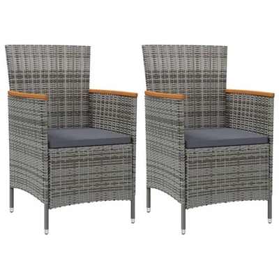 Garden Dining Chair Set of 2 Grey - Image 1 of 4