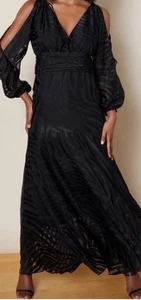 Nuevo con etiquetas Vestido Maxi de Fiesta Anthropology’Hutch Cebra Burnout Talla 2 Mangas Recortadas - Imagen 1 de 16