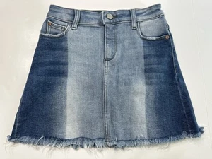$49 DL1961 Kid's Girl's Jenny Raw-Edge Denim Mini Skirt Size 10 - Picture 1 of 3