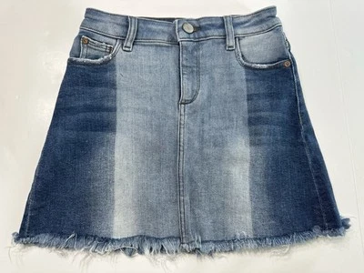 $49 DL1961 Kid's Girl's  Jenny Raw-Edge Denim Mini Skirt Size 10 - Image 1 of 3